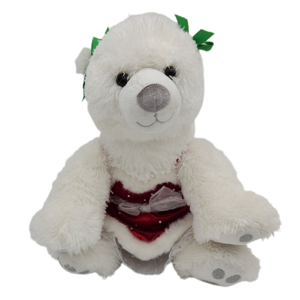 Snowflake Sparkle Arctic Polar Bear Build A Bear Winter Plush Silver White